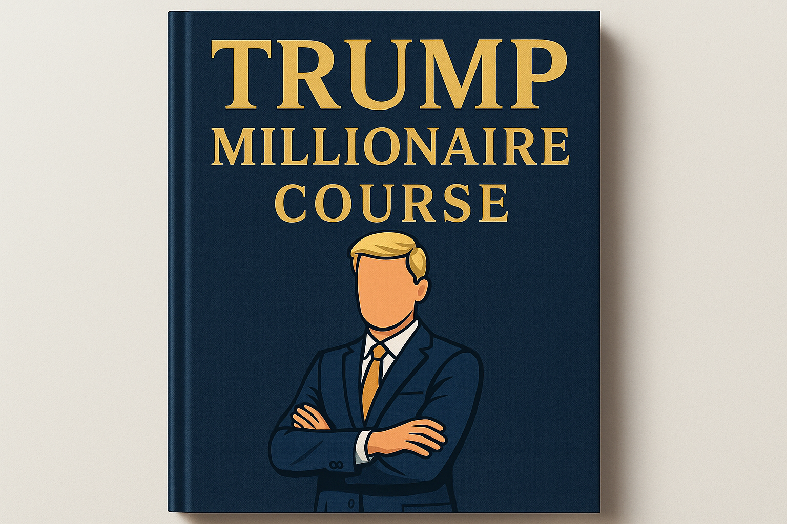 book cover with title "Trump Millionaire Course" avatar style